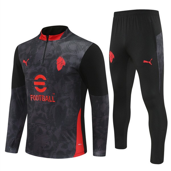 AC Milan Sweat Fato de Treino Criança 2025-26 - 1-4 Zip Preto AC Milan Sweat Fato de Treino Criança 2025-26 - 1-4 Zip Preto