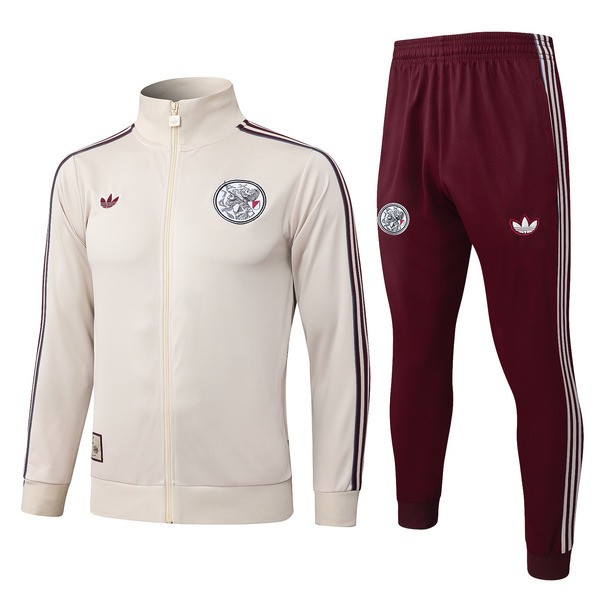 Ajax Amsterdam Casaco Fato de Treino Criança 2025-26 - Bege Ajax Amsterdam Casaco Fato de Treino Criança 2025-26 - Bege
