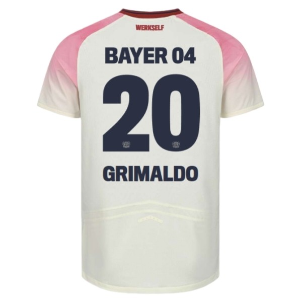 Camisola 2º Equipamento Bayer 04 Leverkusen Grimaldo 20 2025-2026 Camisola 2º Equipamento Bayer 04 Leverkusen Grimaldo 20 2025-2026