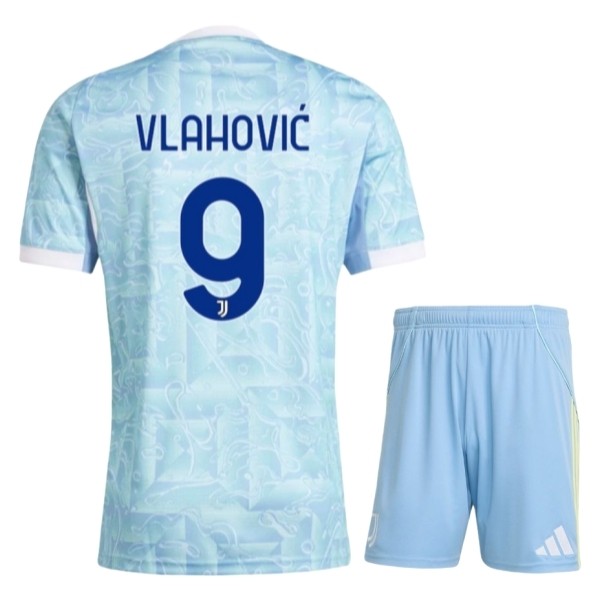 Camisola 2º Equipamento Juventus Vlahović 9 Criança 2025-2026 Camisola 2º Equipamento Juventus Vlahović 9 Criança 2025-2026