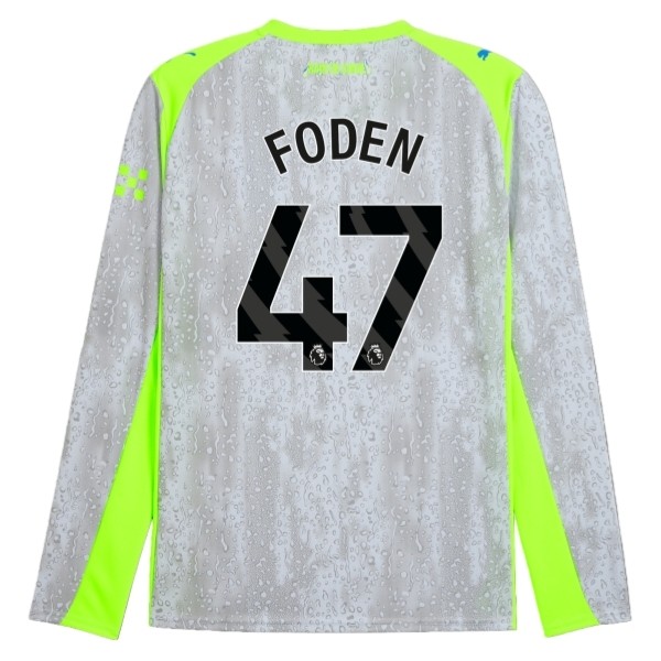Camisola 3º Equipamento Manchester City Foden 47 2025-2026 Manga Comprida Camisola 3º Equipamento Manchester City Foden 47 2025-2026 Manga Comprida
