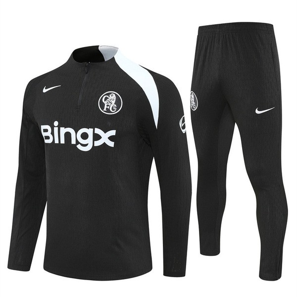 Chelsea Sweat Fato de Treino Criança 2025-26 - 1-4 Zip Preto Chelsea Sweat Fato de Treino Criança 2025-26 - 1-4 Zip Preto